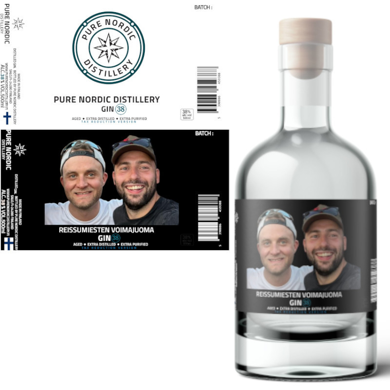 Custom label bottle - own logo & text