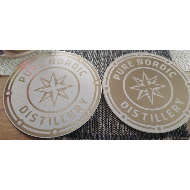 Laser engraved table top board - carton